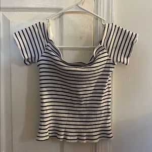 H&M striped off the shoulder tee